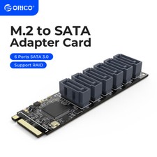 ORICO PCIe Gen3 M.2 M Key to 6 Ports SATA 3.0 Adapter Card 16G Expansion Card picture