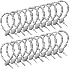 20 Pack Reusable Silicone Cable Ties, Grey picture