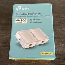 TP-Link AV600 TL-PA4010 KIT Powerline Starter Kit - White Brand New Sealed picture