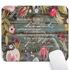 Inspirational Leopard Print Mouse Pad with Christian Verse - Stylish Desk Mat picture
