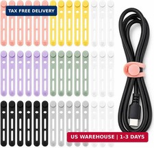 42 Pcs Silicone Cable Ties Reusable Cord Organizer Adjustable Data Cable Wraps f picture