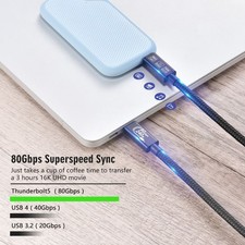 USB4.0 USB C Charging Cable Support 16K Video Transfer Cord 80Gbps Fast Speed picture