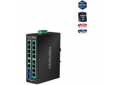 TRENDnet 16-Port Hardened Industrial Unmanaged Gigabit PoE+ DIN-Rail Switch, TI- picture