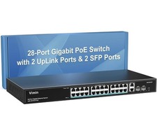 AUMOX 28 Port Gigabit PoE Switch 400W, with 24 Port PoE and 2 Uplink Port SG528P picture