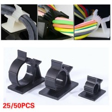  25/50PCS Adhesive Cable Clips Cord Management Organizer Adjustable Wire Clamp picture