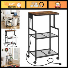3-Tier Mobile Printer Stand with Power Outlets & USB Ports, Rolling Cart for Hom picture