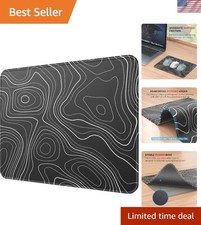 Versatile 8.5 x 11 Non-Slip Mouse Pad for Office & Gaming – Black Topographic picture