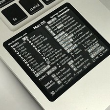 SYNERLOGIC Mac OS Reference Keyboard Shortcut Guide Black Glossy Vinyl Sticker picture
