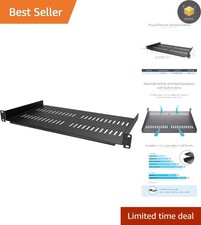Universal 19in Vented Rack Mount Shelf - 10in Deep, Durable Steel Design picture