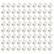 Telephone Modular Plug Male RJ11 Connectors, Copper Core 4P4C 120pcs picture