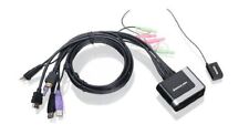 IOGEAR 2-Port HDMI Cable KVM Switch with Cables and Audio GCS62HU Black picture
