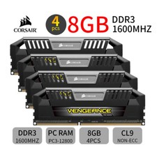 Corsair Pro 32GB kit 4x 8GB DDR3 1600MHz CL9 PC3-12800U Desktop Memory Silver AB picture