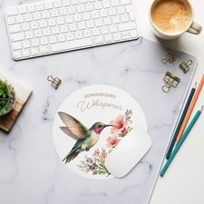 Hummingbird Mouse Pad | Botanical Desk Accessory for Bird Lovers picture