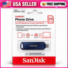 SanDisk 256GB Phone Drive Dual Flash USB-C & Lightning iPhone Mac Metallic Sky picture