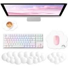 Sushret Cloud Wrist Rest for Computer Keyboard, Tenkeyless, 01 White Set  picture