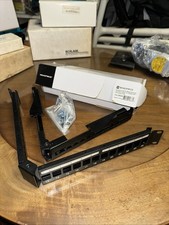 Monoprice 24-Port Blank Keystone UTP Patch Panel, 1U, Angled w/ Wire Support Bar picture