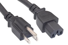 North American Power Cord, NEMA 5-15P to IEC320 C15, 3', 14 AWG, 15A, 250V (Z... picture