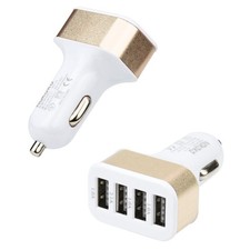 2x USB Car Splitter Charger 4-Port Plug 12V Socket for iPod Classic/Video/Zune picture