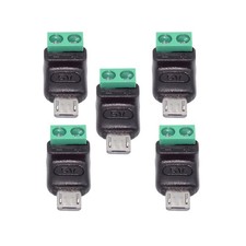 5pcs/set Micro USB 5Pin Male to 2Pin Terminal DIY OEM Solderless Connector DC 5V picture