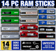 Lot of 14 Desktop DIMM RAM Sticks DDR2 DDR3 DDR4 Mixed Untested picture