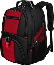YOREPEK Large Backpack 17 Inch Laptops USB Port Bookbag Work Backpack, Red picture