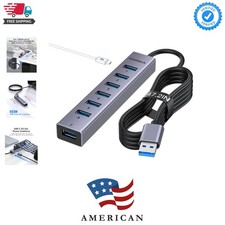 Aluminum 8-Port USB Hub Long Cable USB Splitter with 7 USB 3.0 Ports picture