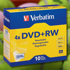 10 Pack Blank 4X DVD+RW Logo Branded 4.7GB Rewritable DVD Disc 94834 picture