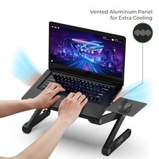 BLACK - UNCAGED ERGONOMICS WORKEZ BEST ADJUSTABLE LAPTOP STAND FOR DESK, LAPTOP picture