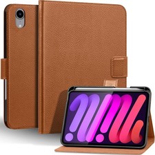Genuine Leather Case for 8.3 Inch iPad mini 7th/6th Gen | Adjustable Stand, Penc picture
