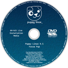 Puppy Linux 9.5 Installation Disc: BOOTABLE, LIVE FOSSA PUP LITE LINUX SLACKWARE picture