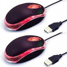 Yadojingcn 2 Pack Wired Mini Optical Mouse with Ergonomic 2 pack black  picture