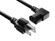 Universal Right Angle Power Cord (NEMA 5-15P to IEC320 C13R) - 3 / 6 / 10 / 15ft picture