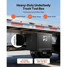 Underbody Truck Tool Box, 18 x 12 x 14 Inch Heavy Duty Steel Trailer Storage Box picture