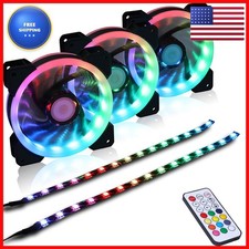 DS DS-D03 120MM Ring RGB Fans 3PACK Kit 2PACK LED Strip Hub Box A Series PC ATX picture