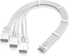 GPU Power Sleeved Cable Extension, 16pin12+4 12VHPWR PCIe 5.0  to3 X PCIE 8 PIN picture