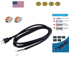 Durable 14AWG 6ft Power Cord - 2 Prong Polarized Plug for Efficient Power Supply picture