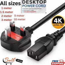 Power Cord UK Plug to IEC Cable (PC Mains Kettle Lead) C13 1m/2m/3m/5m/10m Lot picture