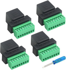 4 PCS RJ45 Screw Terminal Adaptor Connector RJ45 8P8C Female Jack to 8 Pin Screw picture