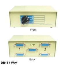 Kentek 4-Way DB15 Manual Data Transfer Switch Box Rotary for MAC Display Monitor picture
