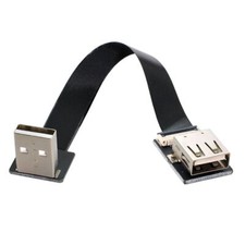 CY Up Angled USB 2.0 Type-A Male to Female Extension Data Flat Slim FPC Cable picture