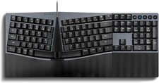 Ergonomic Wired Keyboard Brown Switches Split Layout USB Mac Win Black – Perixx picture