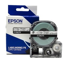 Epson LABELWORKS 212WCPX Genuine PET (Polyester) Tape Cartridge - White on Cl... picture