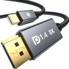 8K Mini Displayport to Displayport 1.4 Cable, 32.4Gbps, 10FT picture