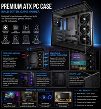 F300 (2025) PC Case - Pre-Installed 4 No RGB Fan, ATX Mid-Tower Computer case, G picture