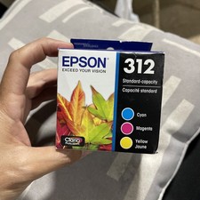 Genuine Epson 312 Standard Capacity Ink Cartridges 3 Color C/M/Y Exp. 10/2028 picture