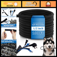 100ft Split Wire Loom Tubing Cable Sleeve, 1/2