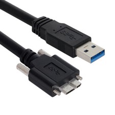 Micro USB 3.0 B Male with Mount Panel Screws to USB 3.0 type A  Male Cable picture
