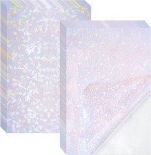 2 Types Transparent Holographic Laminate Sheets Overlay Lamination Vinyl A4 Size picture