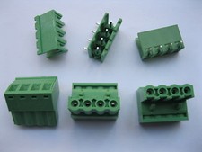120 pcs 5.08mm Angle 4 pin Screw Terminal Block Connector Pluggable Type Green picture
