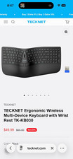 TECKNET Ergonomic Wireless Bluetooth Multi-Device Keyboard Wrist Rest TK-KB030 picture